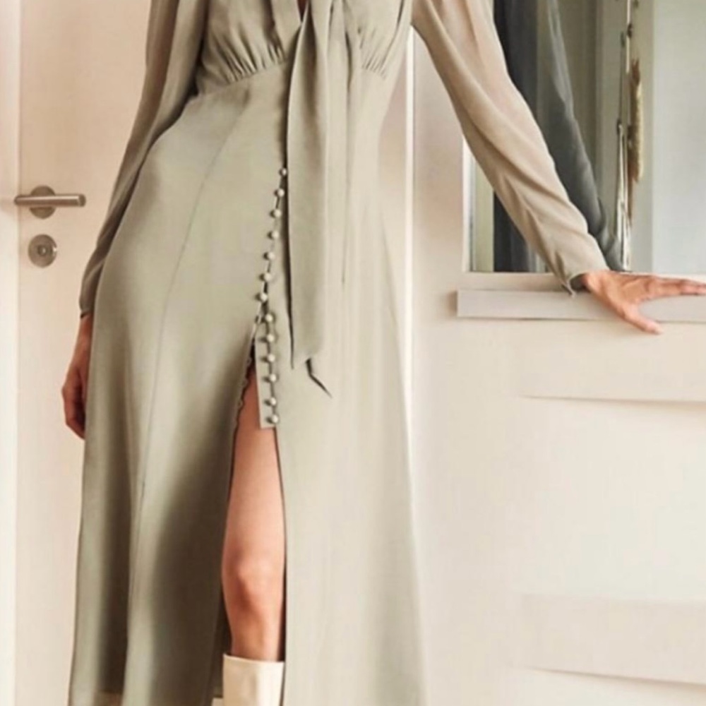 ISO Aritzia Wilfred Mambo Dress in Dry Basil Green/Sage